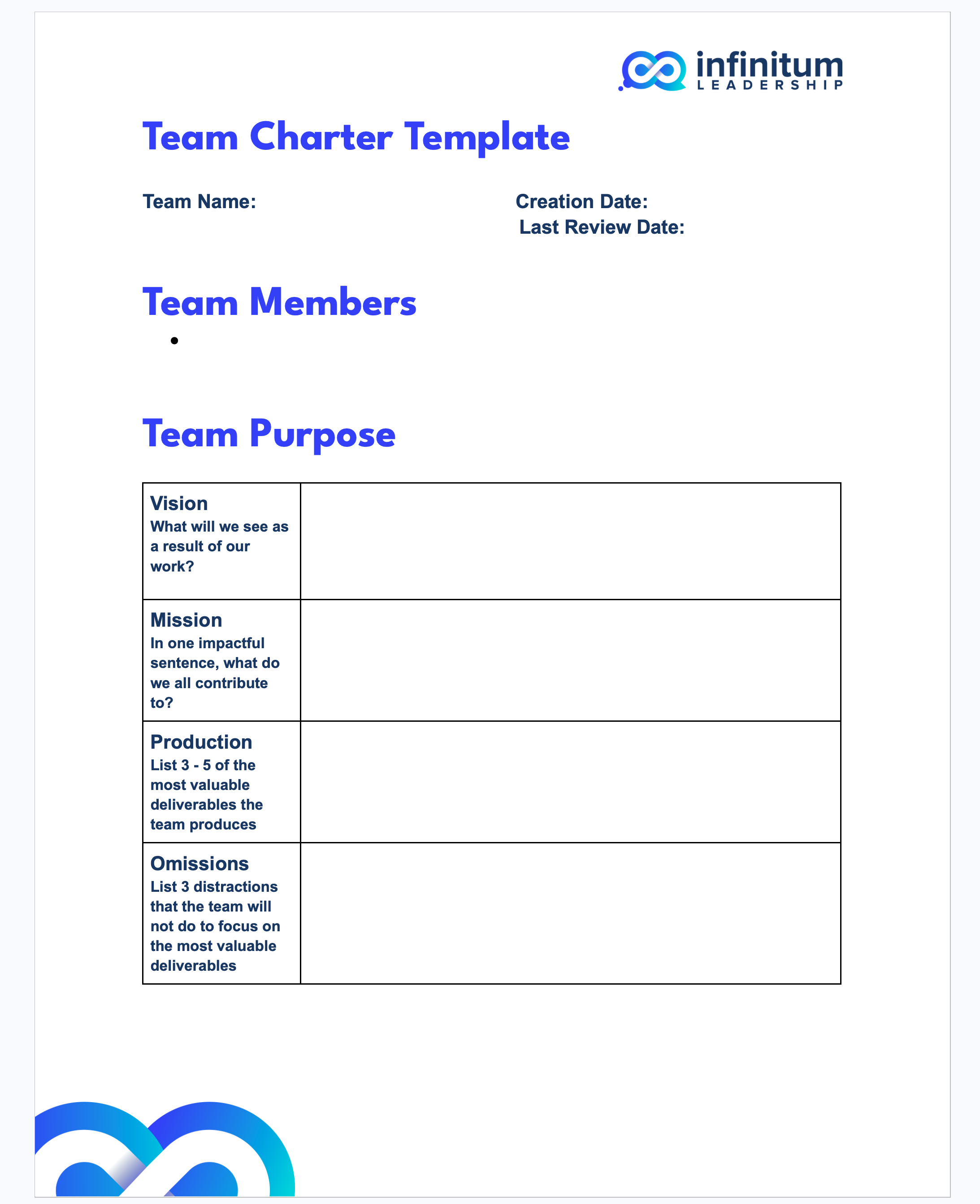 Team Charter Template